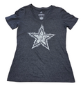 Dallas Cowboys Authentic Gray V-Neck Logo Star Football Womens Medium T-Shirt