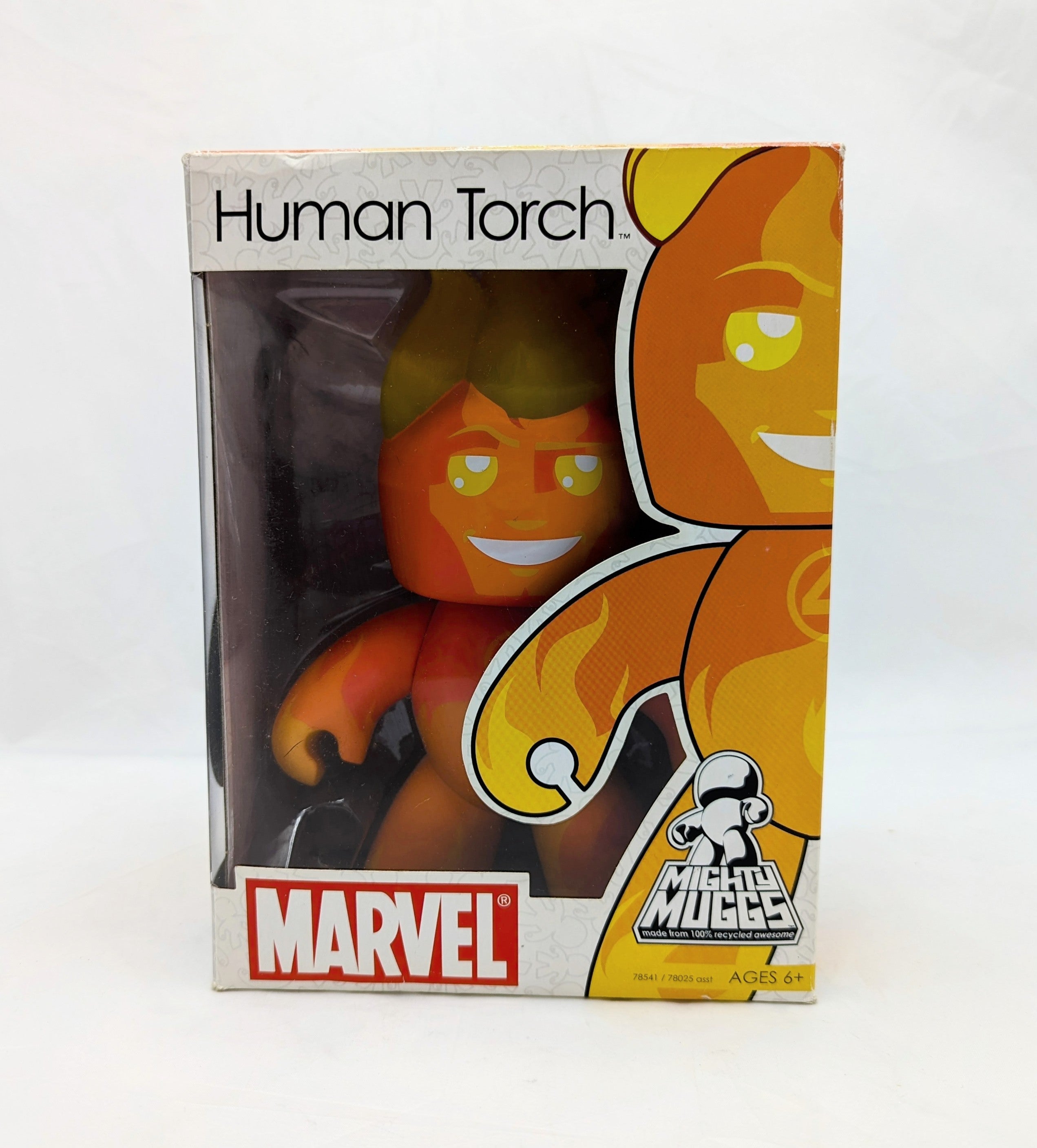 2007 Mighty Muggs Marvel Fantastic Four Human Torch 6" Vinyl Figure