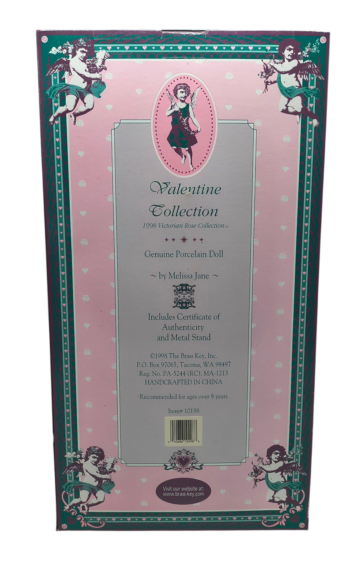 1998 Brass Key Melissa Jane Victorian Rose Valentine Edition 16" Porcelain Doll image 2