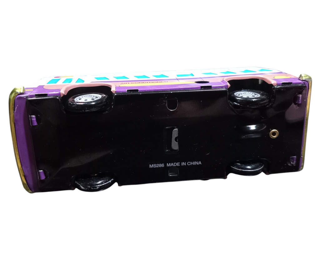 Retro Tin Wind Up Air Conditioned Sight Seeing Bus Tin Toy Bus image 5