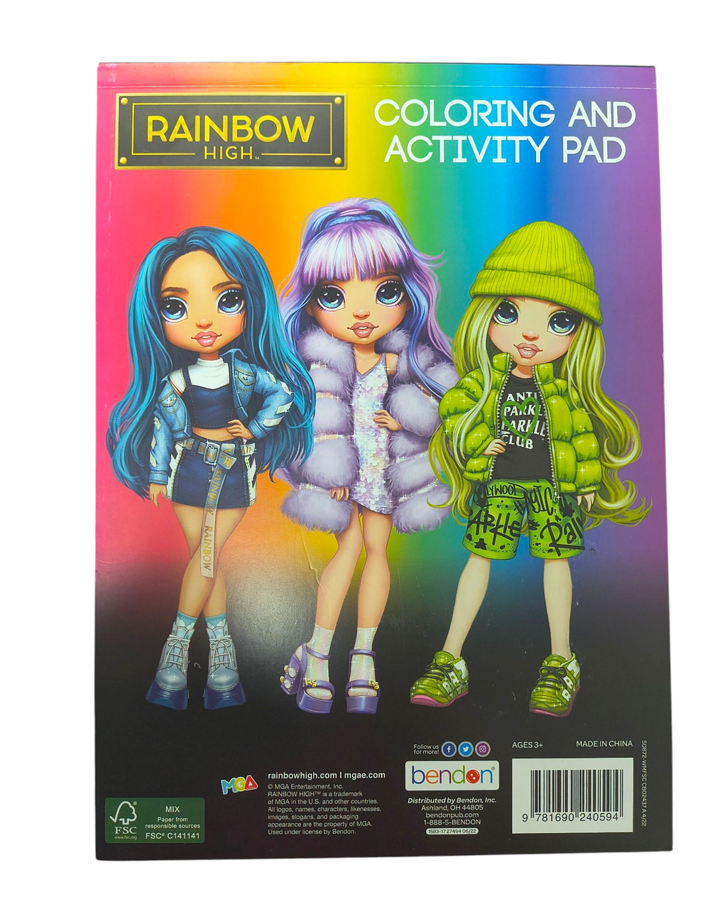 Bendon Rainbow High Coloring And Activity Pad With 2 Velvet Posters image 2
