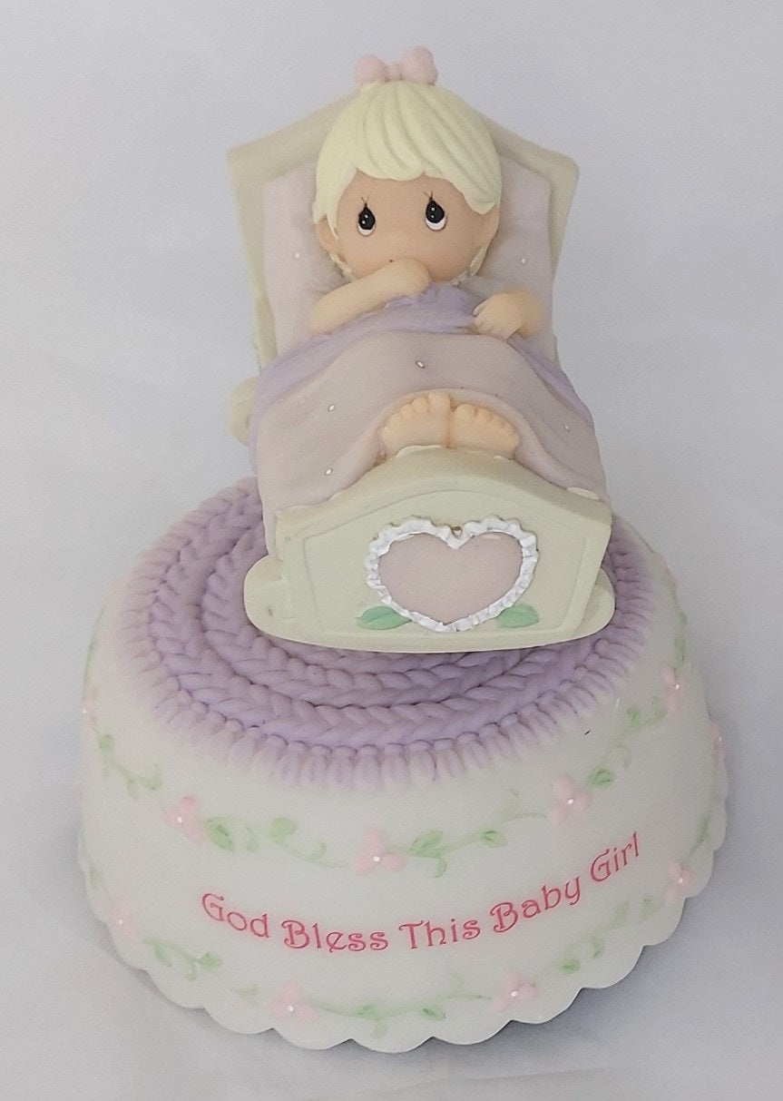 2007 Precious Moments Rocking Baby Girl Musical God Bless This Baby Girl #741005 image 2