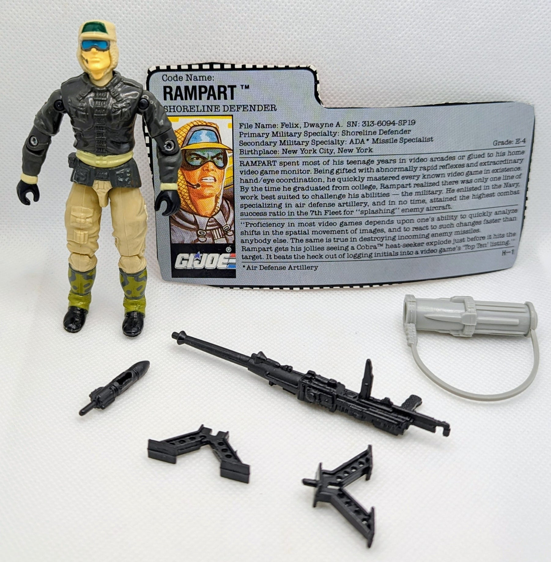 1990 Hasbro G.I. Joe Rampart v1 Vintage Action Figure - Damage