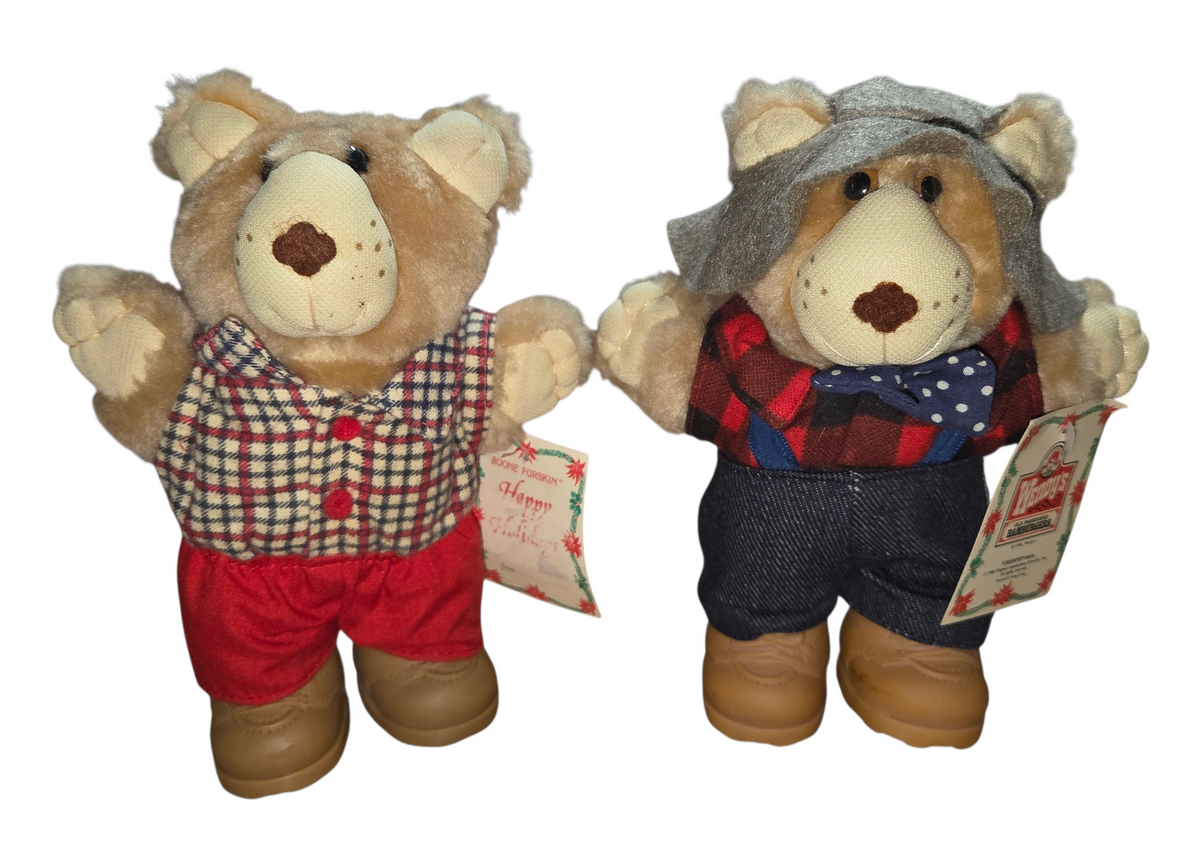1986 Wendys Furskin Teddy Bears Farrell & Boone Collectible 7" Plush
