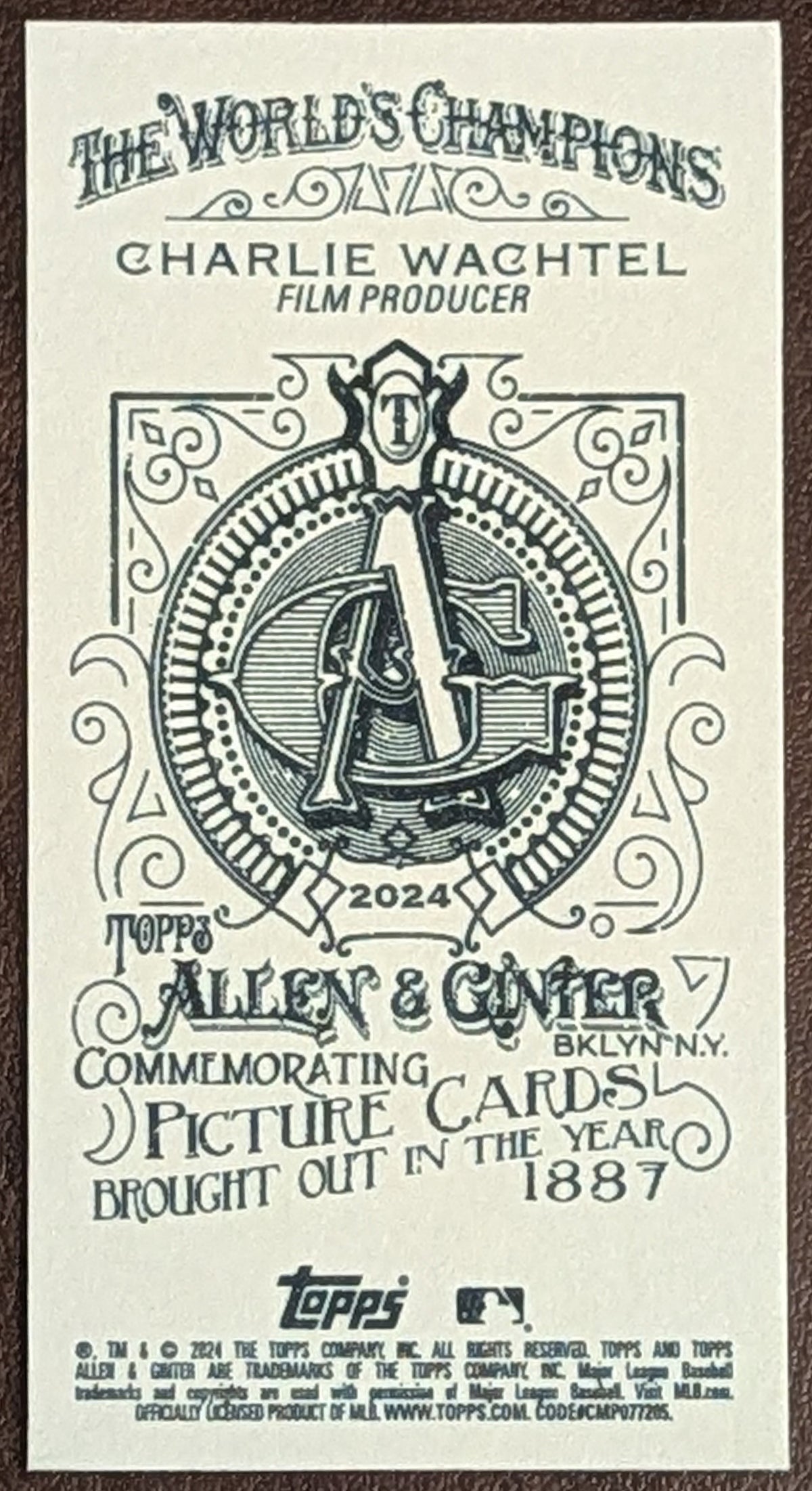 2024 Topps Allen & Ginter Charlie Wachtel No Number Mini SSP /50 Film Producer image 2