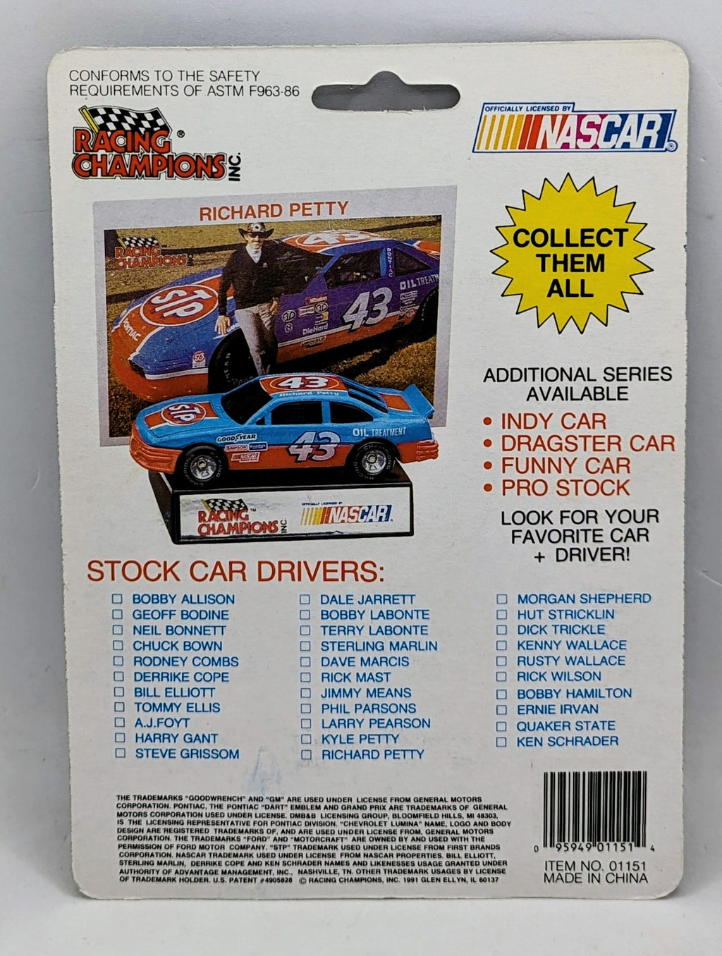 1991 Racing Champions Stock Car Nascar Ernie Irvan #4 Kodak image 2