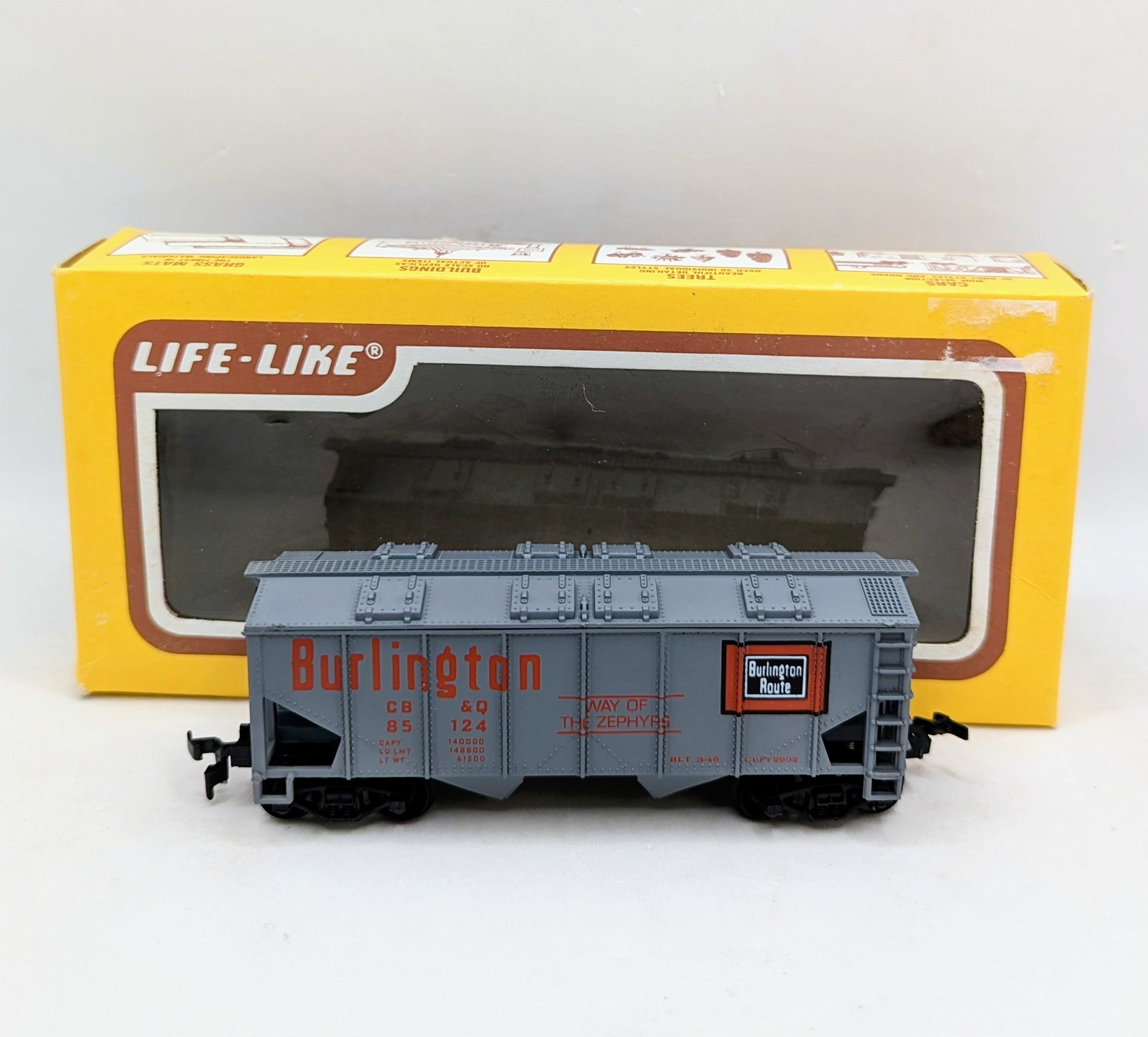 Life Like Burlington Route Covered Hopper CB&Q # 85124 Freight Train Car image 4