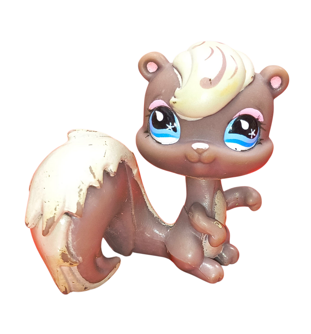 Hasbro LPS Littlest Pet Shop Squirrel #484 Gray Blue Eyes Pink Ears