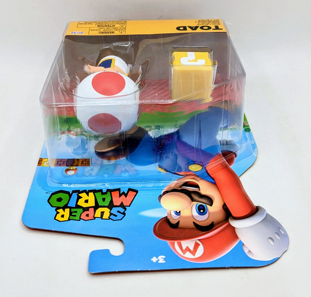 Jakks Pacific World of Nintendo Super Mario Toad with Question Block 4" Figure image 3