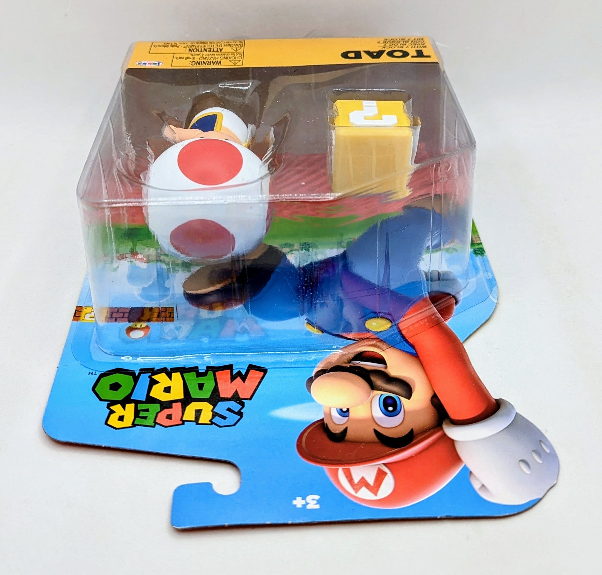 Jakks Pacific World of Nintendo Super Mario Toad with Question Block 4" Figure image 3