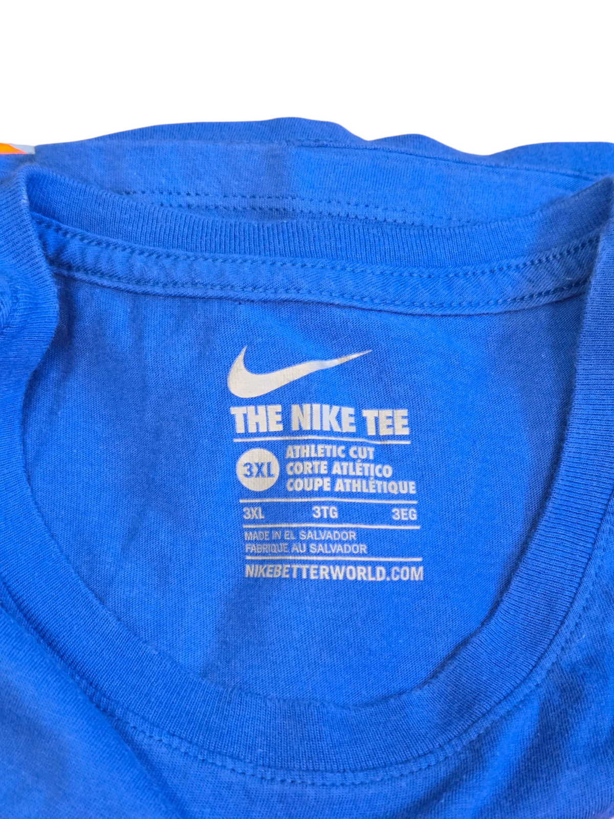 Nike Athletic Cut Stack Letters Graphic Retro Blue/Orange Mens Size 3XL T-Shirt image 3