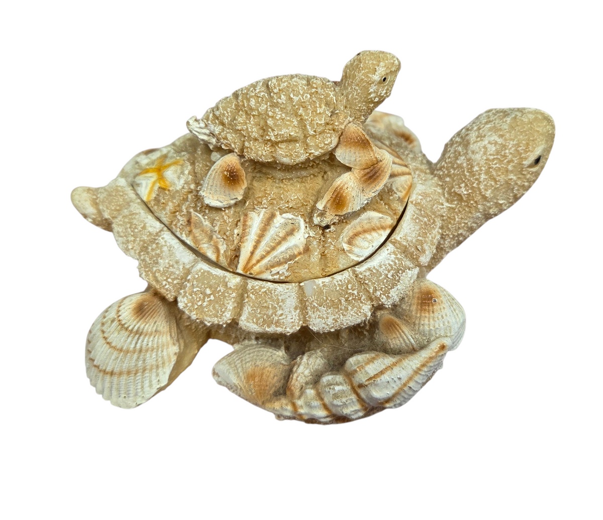Riviera Maya, Mexico Sea Turtle Mom And Baby Carved Trinket Box image 5