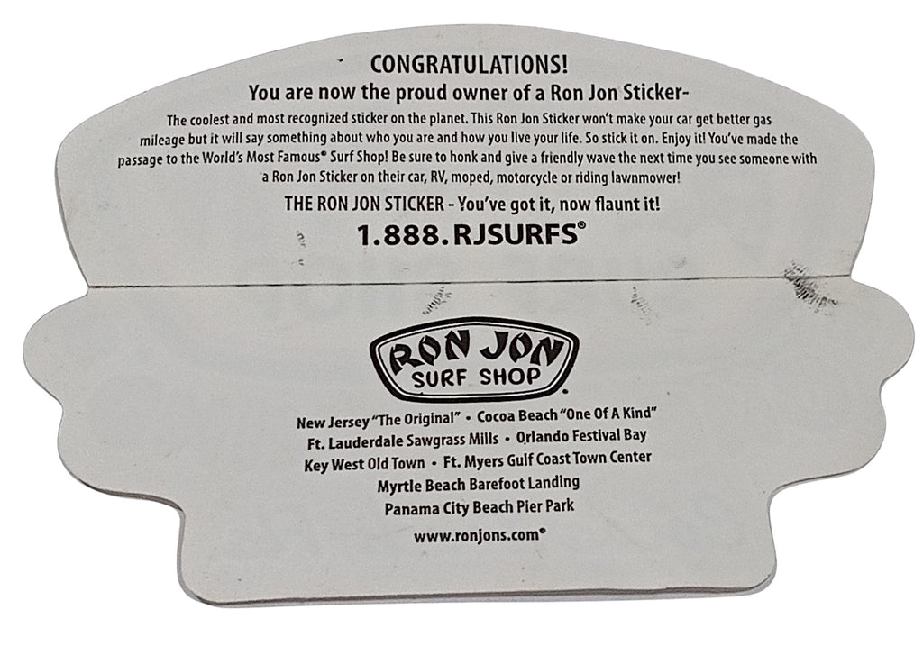 Ron Jon Surf Shop One Of A Kind Cocoa Beach Florida Sticker - DT image 2