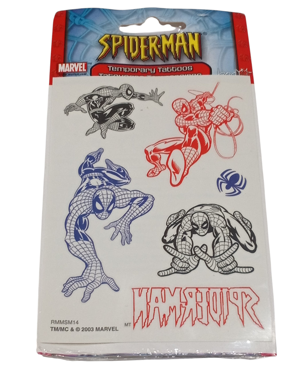 2003 Sandylion Body Craze Marvel Spider-Man Temporary Tattoo - DT