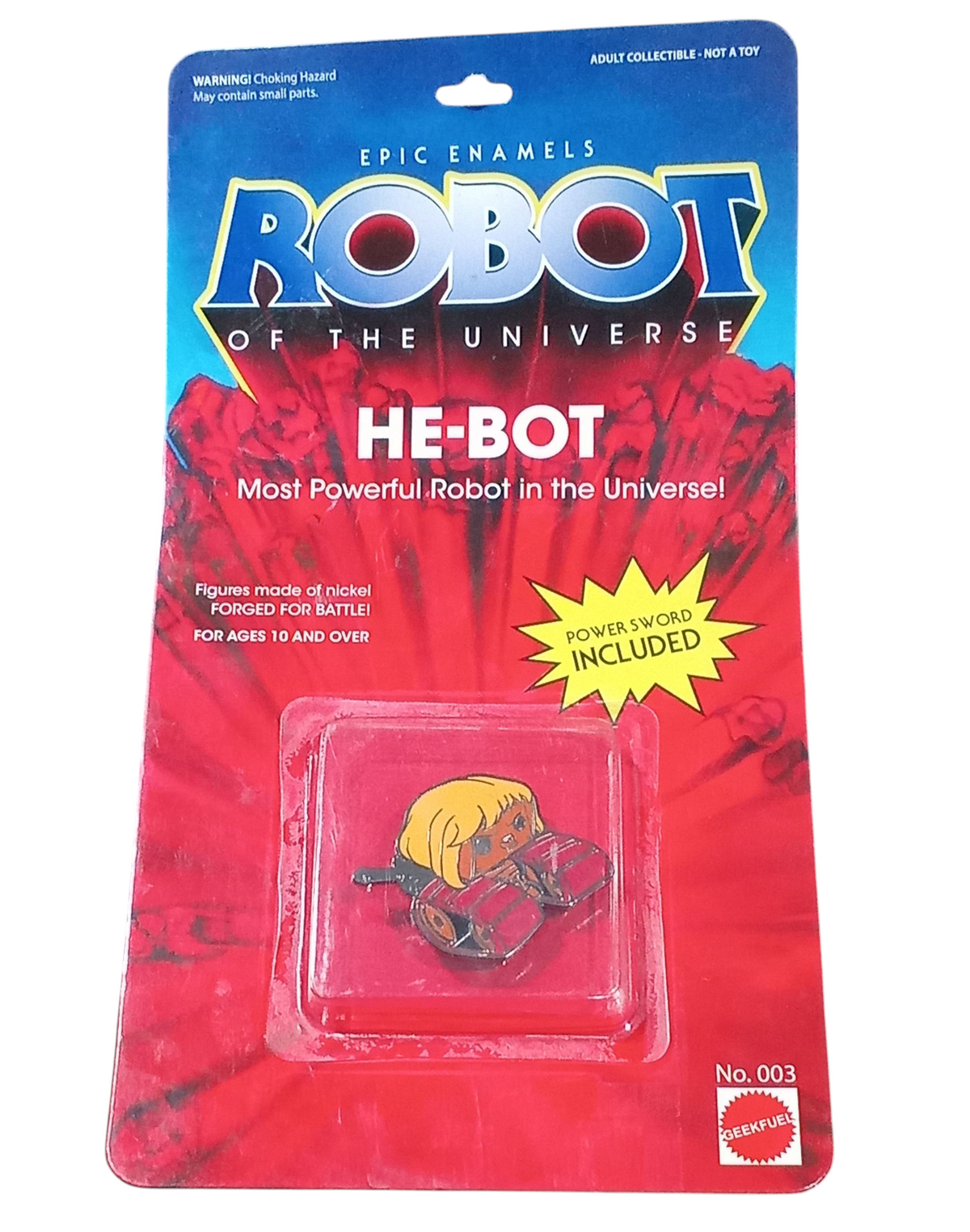 Geek Fuel Epic Enamel Robot of the Universe He-Bot MOTU He-Man 1.5" Lapel Pin DT
