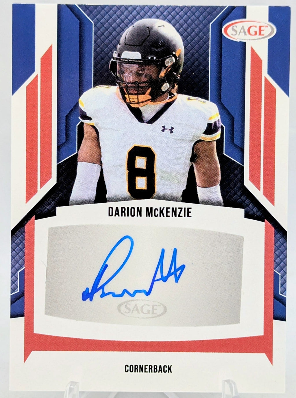 2024 Sage Football Red Auto Darion McKenzie #A-DM2 Pittsburgh Steelers