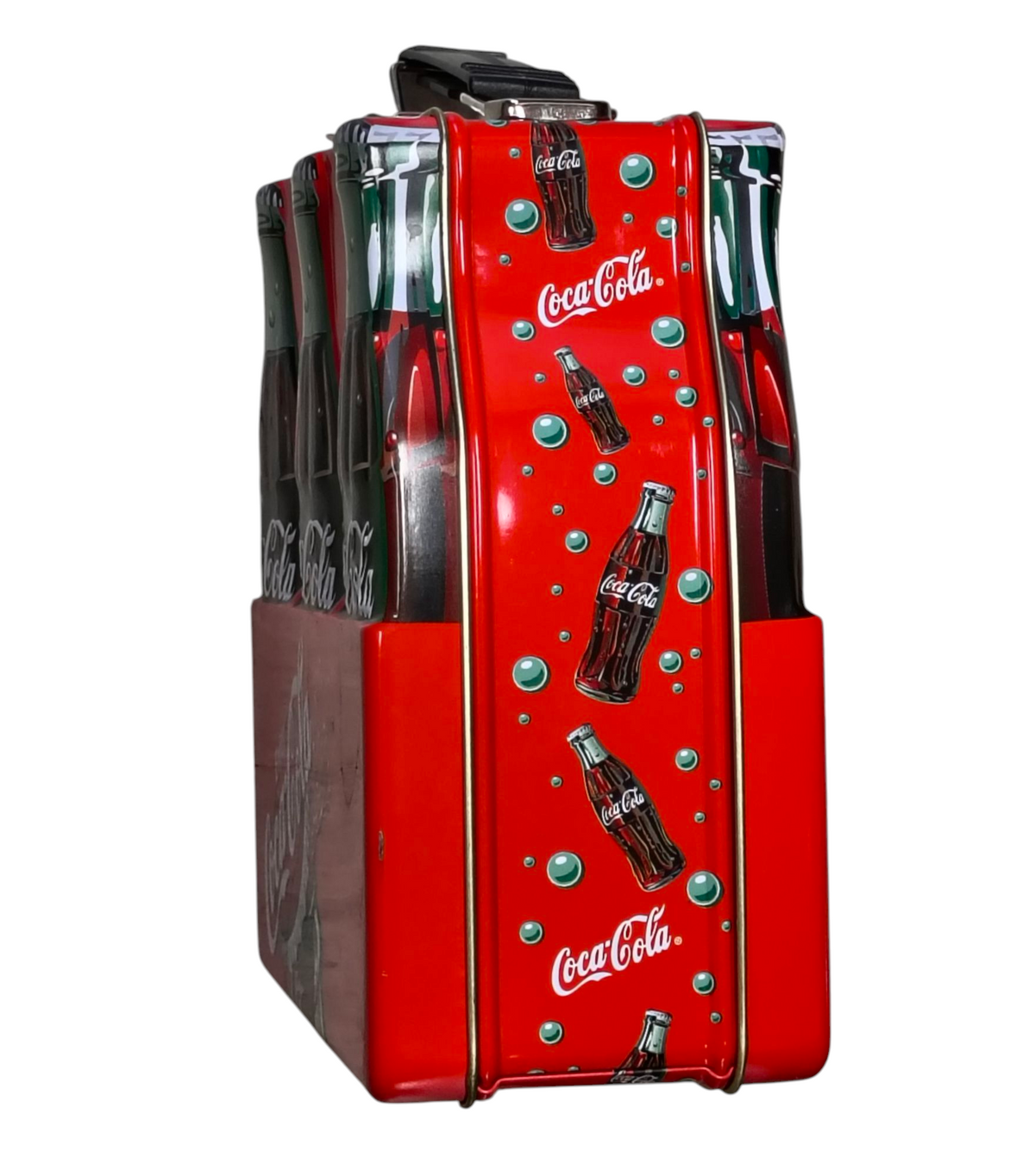 Coca Cola Six Pack Coke Bottle Tin Mini Lunch Box With Handle image 4