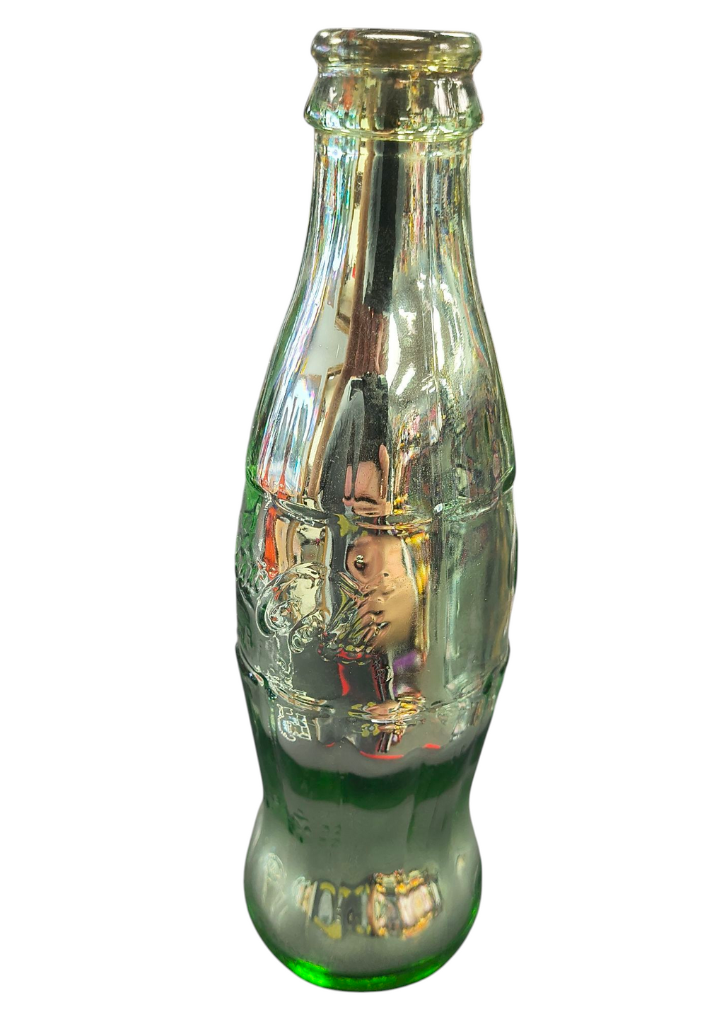 Coca Cola Charlotte NC Chrome Glass Bottle