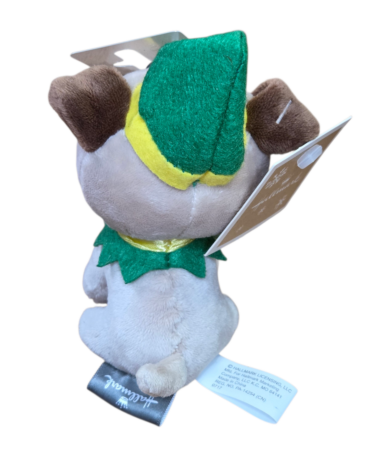 Hallmark Holiday Christmas Elf Pug Dog 5" Plush image 2