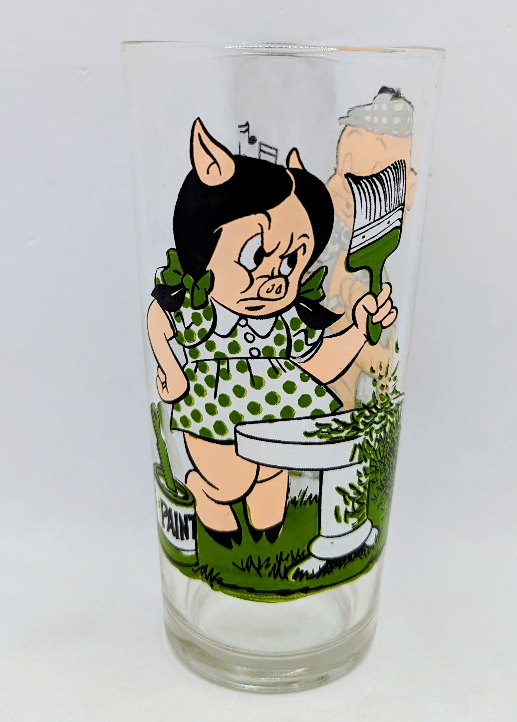 1976 Pepsi Collector Series Looney Tunes Porky & Petunia Pig Glass image 2