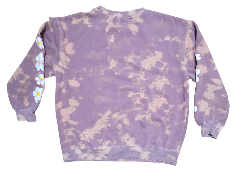Simpsons Lisa Simpson Nature Lover Tie Dye Floral Pink Purple Sweatshirt Large image 2