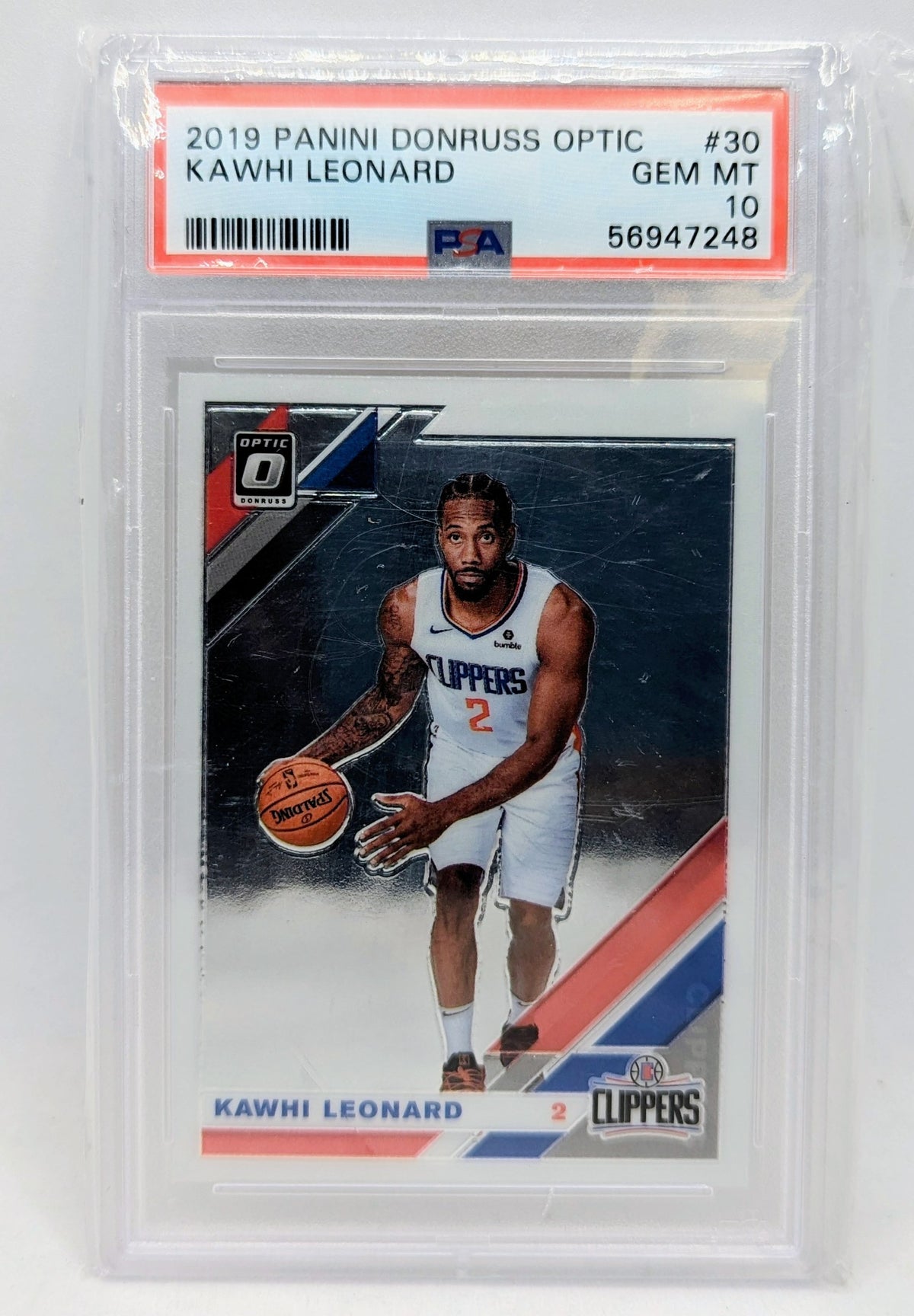 2019 Panini Donruss Optic Kawhi Leonard Holo PSA Grade Mint 10