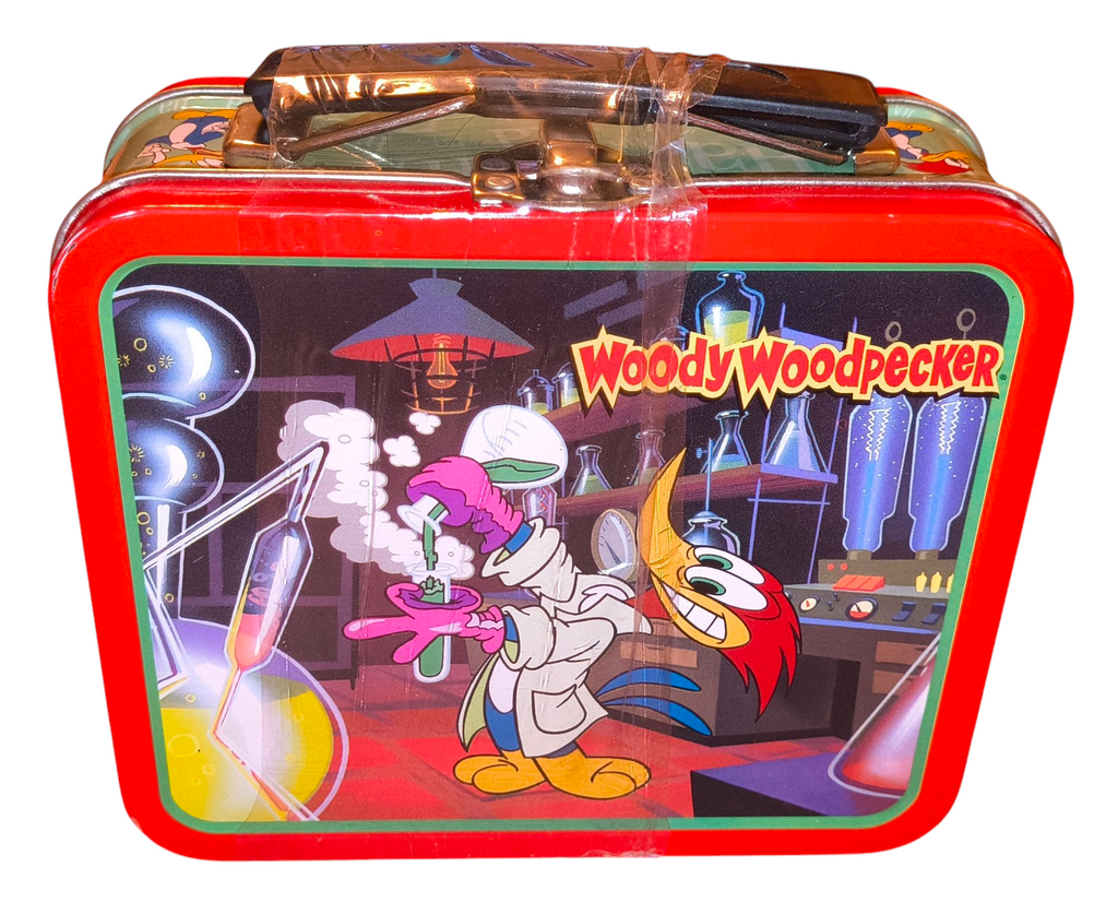 1997 Woody Woodpecker Mini Lunchbox Tin Box Mad Scientist - Sealed