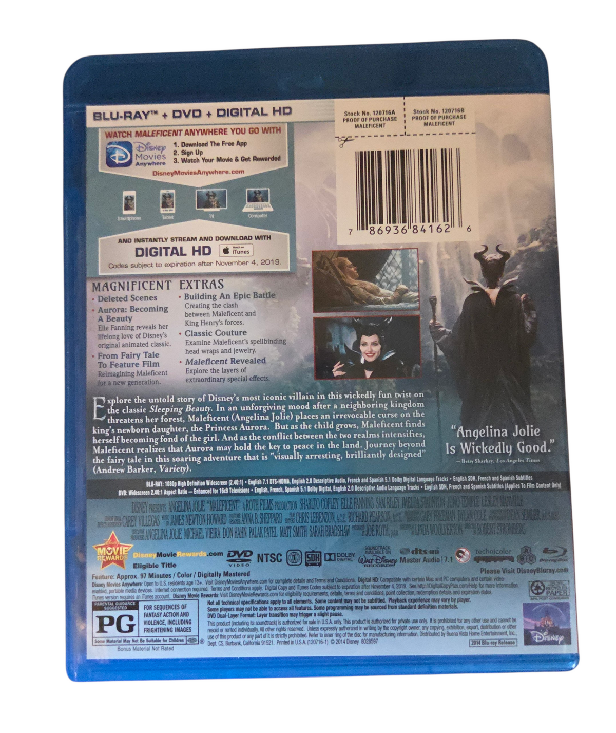 2014 Disney Maleficent Blu-ray - No DVD image 3
