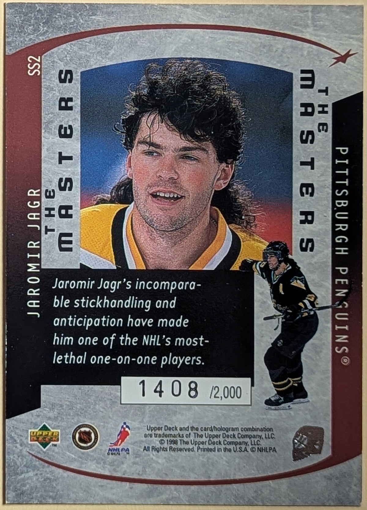 1997-98 Upper Deck 6th Sense Masters Jaromir Jagr #SS2 Penguins /2000 image 2