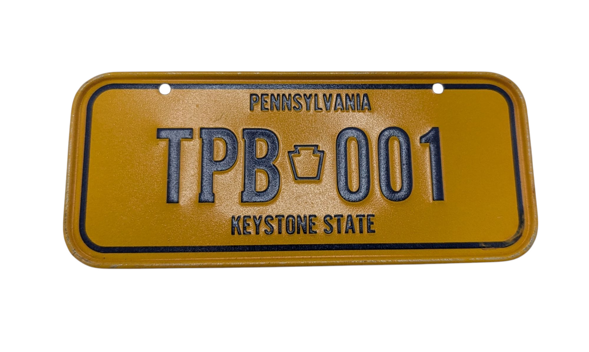 1979 Wheaties Pennsylvania Keystone State Metal Mini Bicycle License Plate