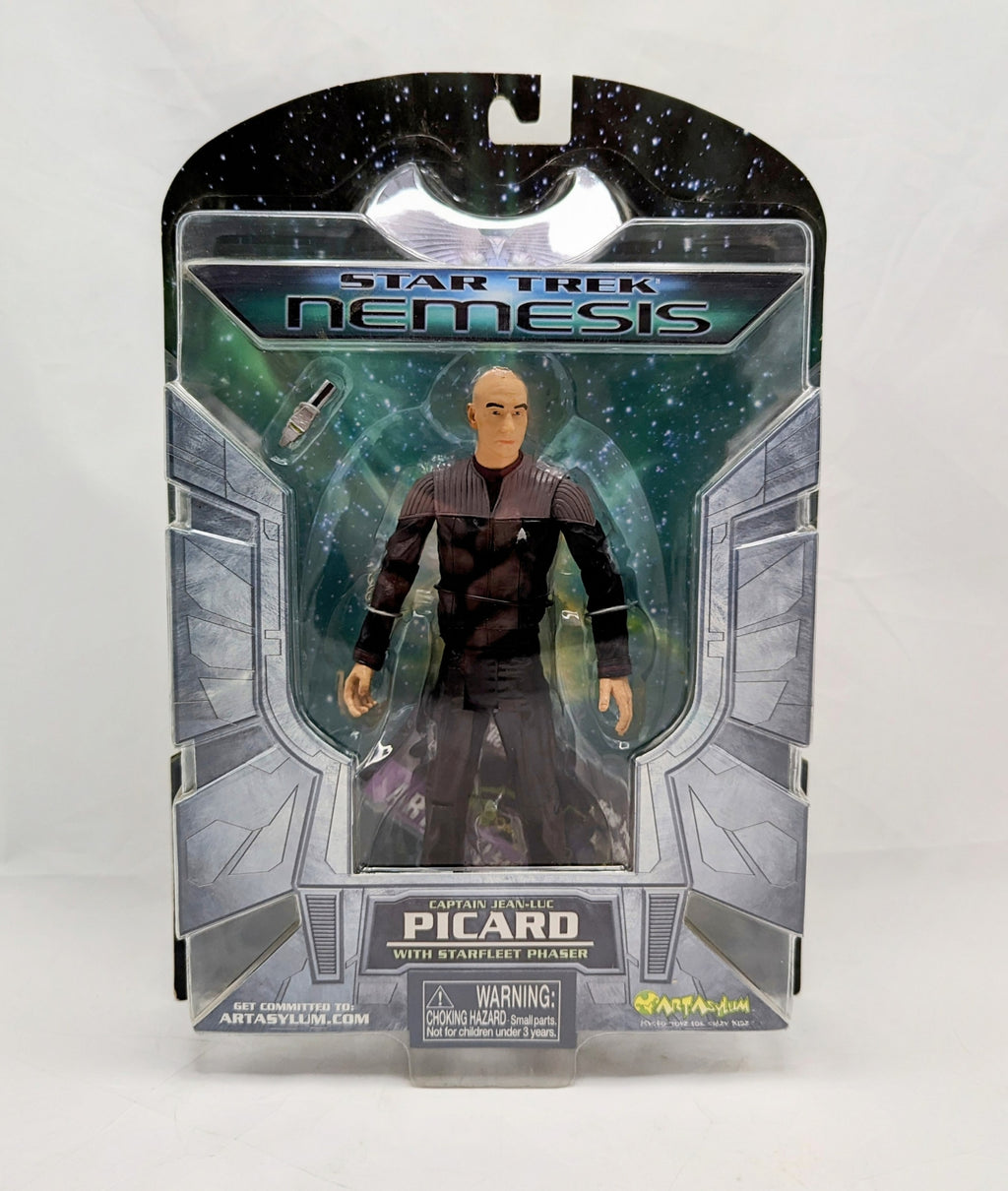 2002 Art Asylum Star Trek Nemesis Captain Jean-Luc Picard & Starfleet Phaser
