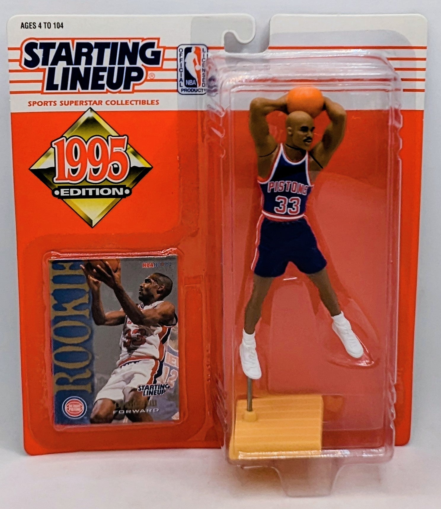 1995 Starting Lineup Grant Hill Detroit Pistons Rookie Figure