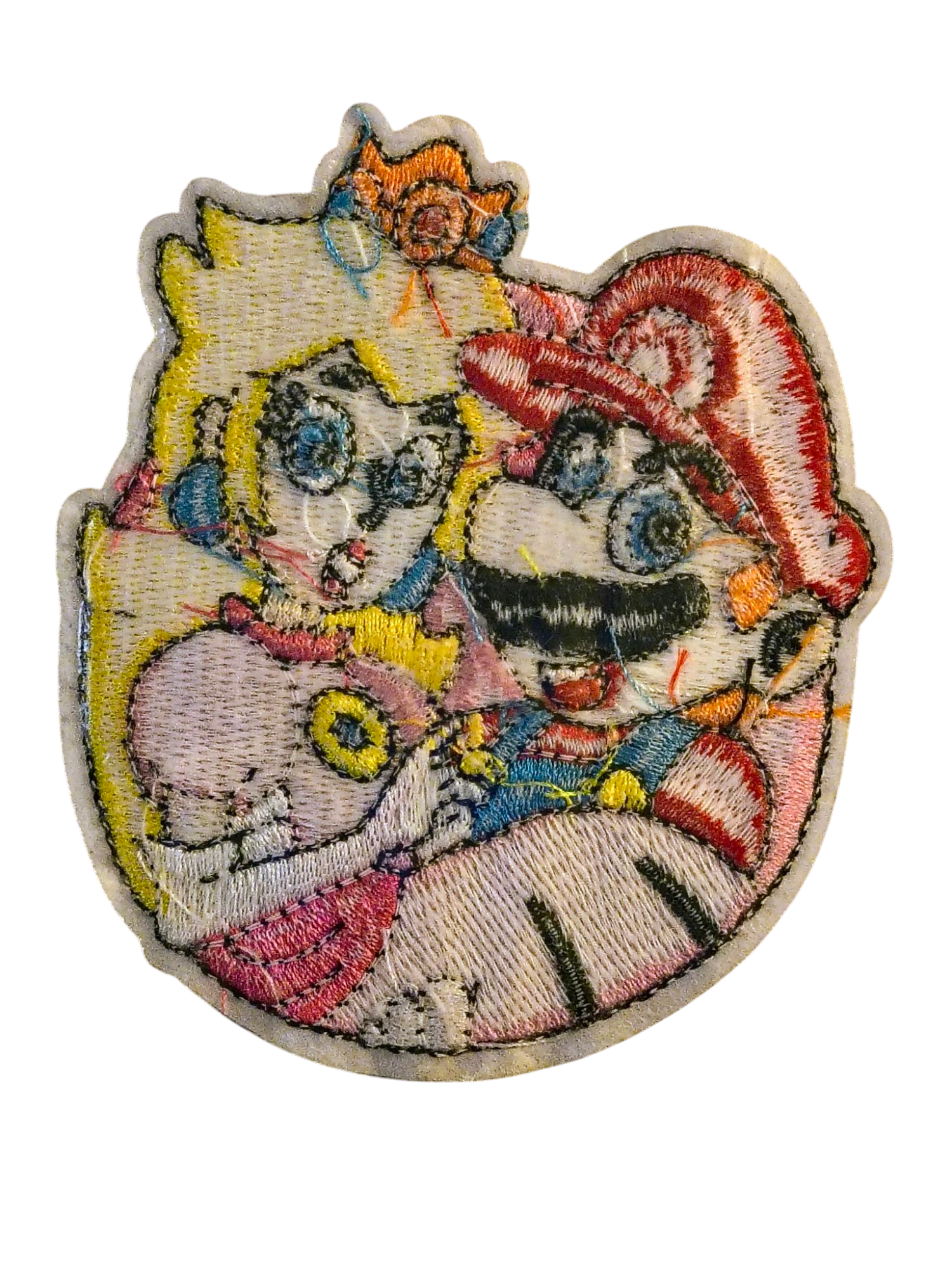 Nintendo Super Mario - Mario Holding Peach Embroidered Iron On 3.5" Patch image 2