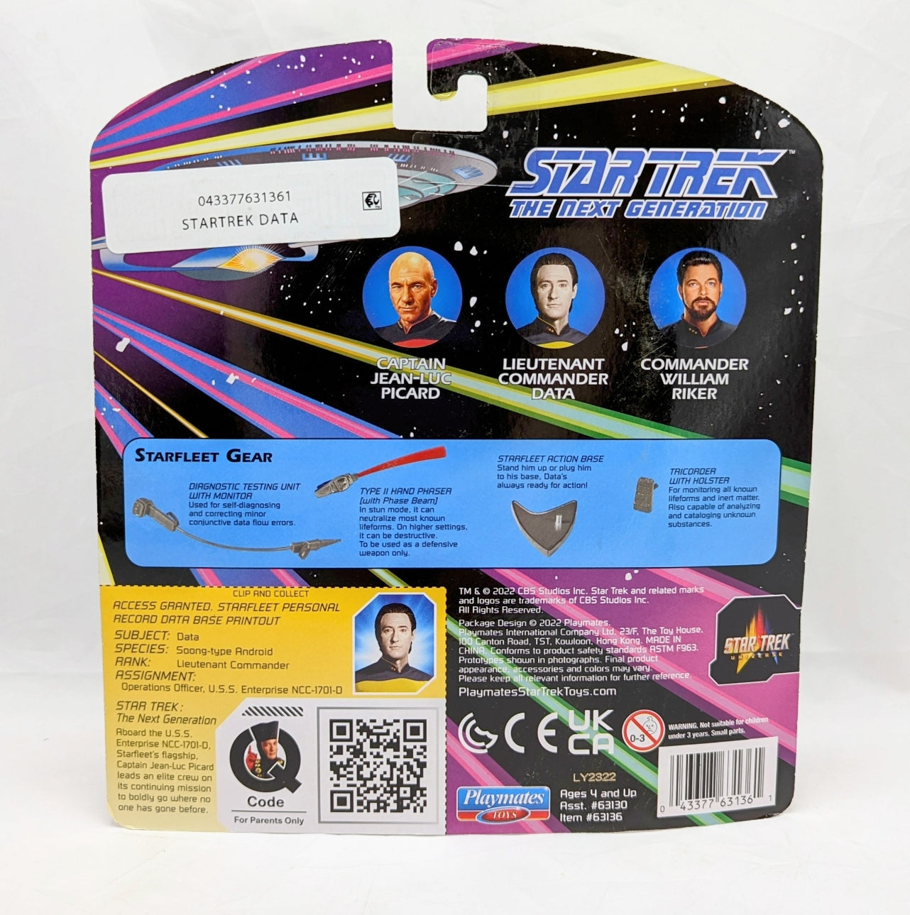 2022 Playmates Star Trek The Next Generation Lieutenant Commander Data Figure image 2