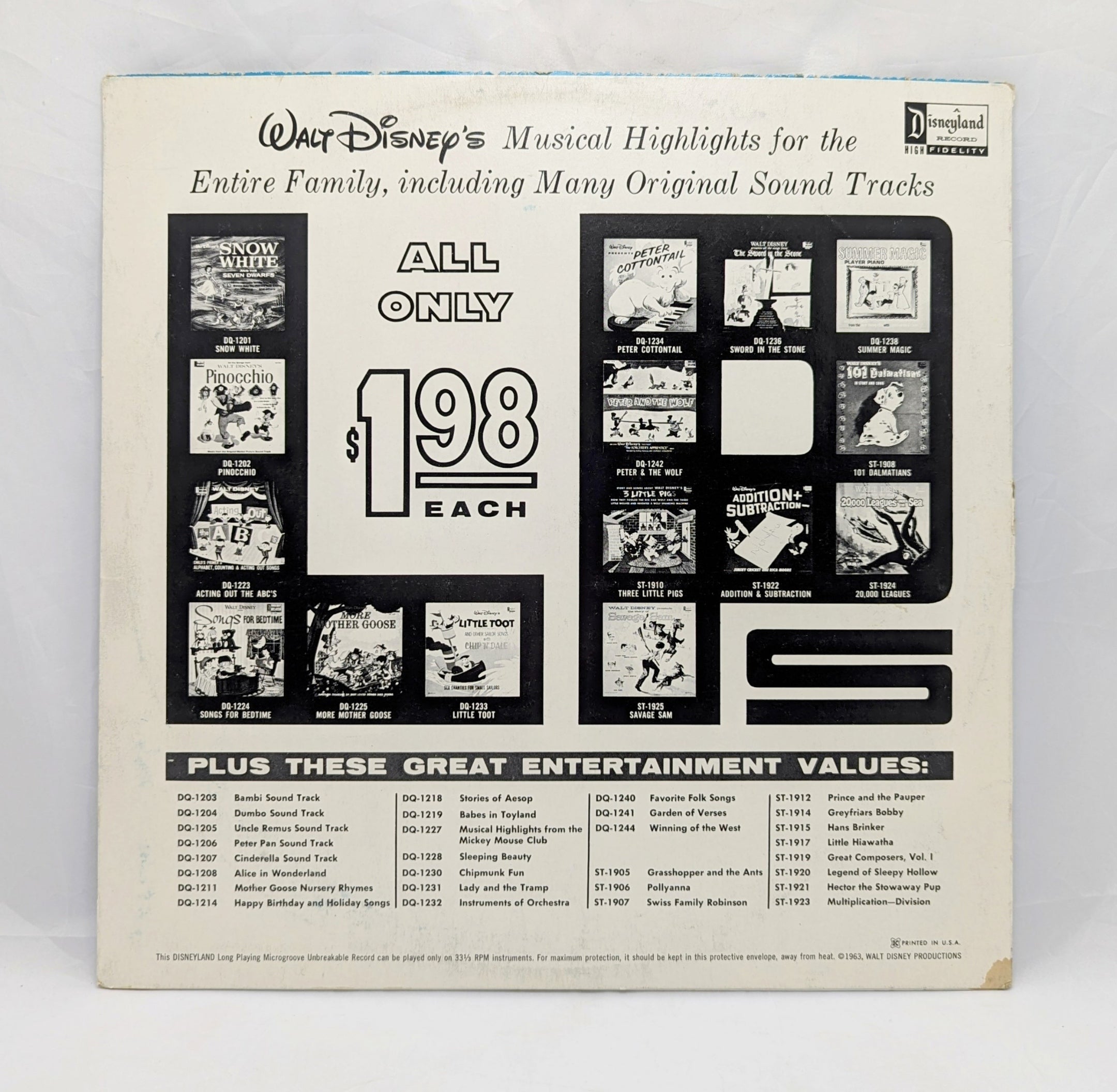Vintage Walt Disney's Adventure Of Little Hiawatha And His Friends Vinyl Record image 3