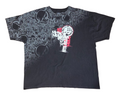 Y2K Metal Mulisha Half Tone All Over Graphic Skull Logo Black T-Shirt 3XL