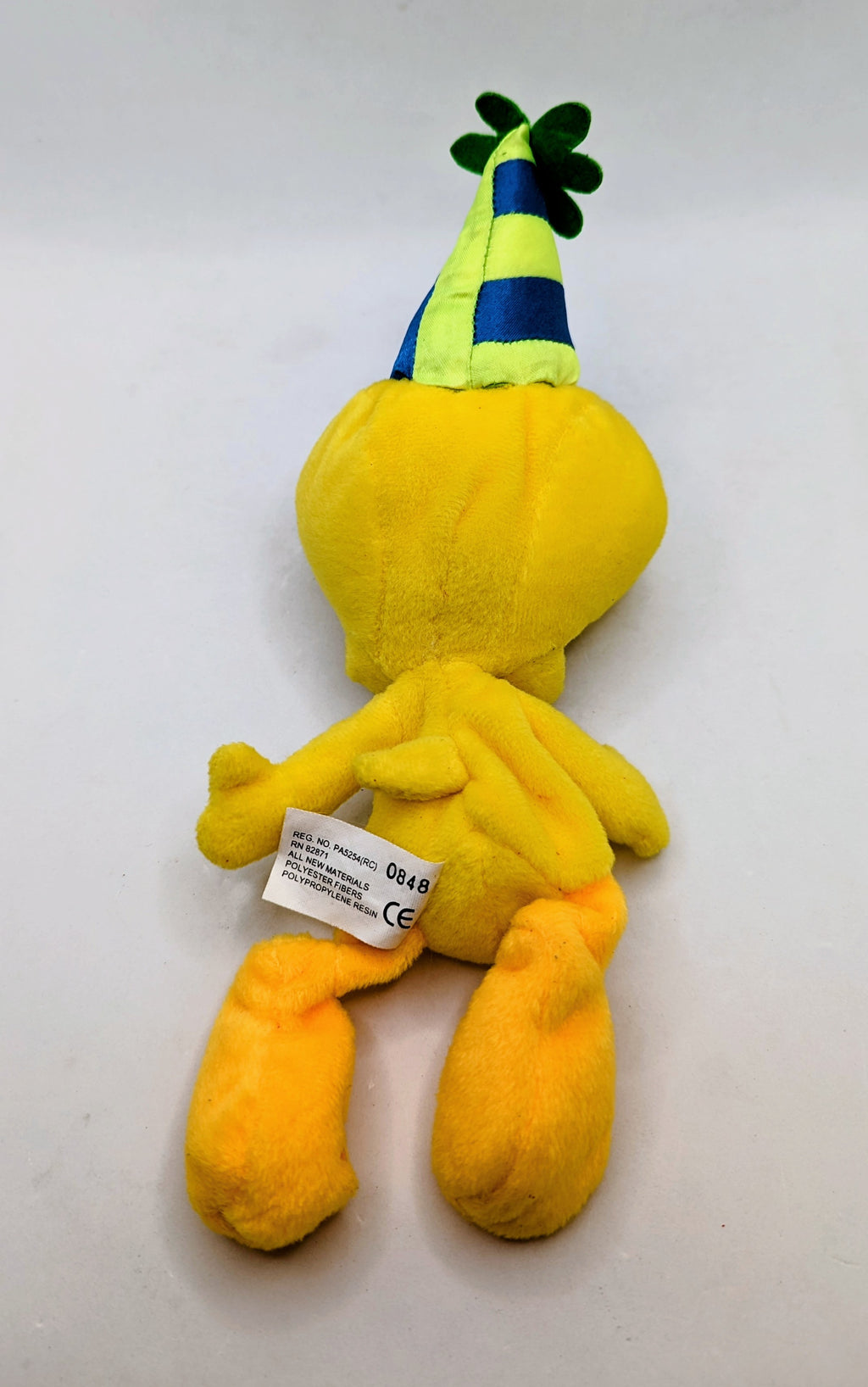 1998 Looney Tunes Tweety Birthday Hat Bean Bag Plush 8" image 2