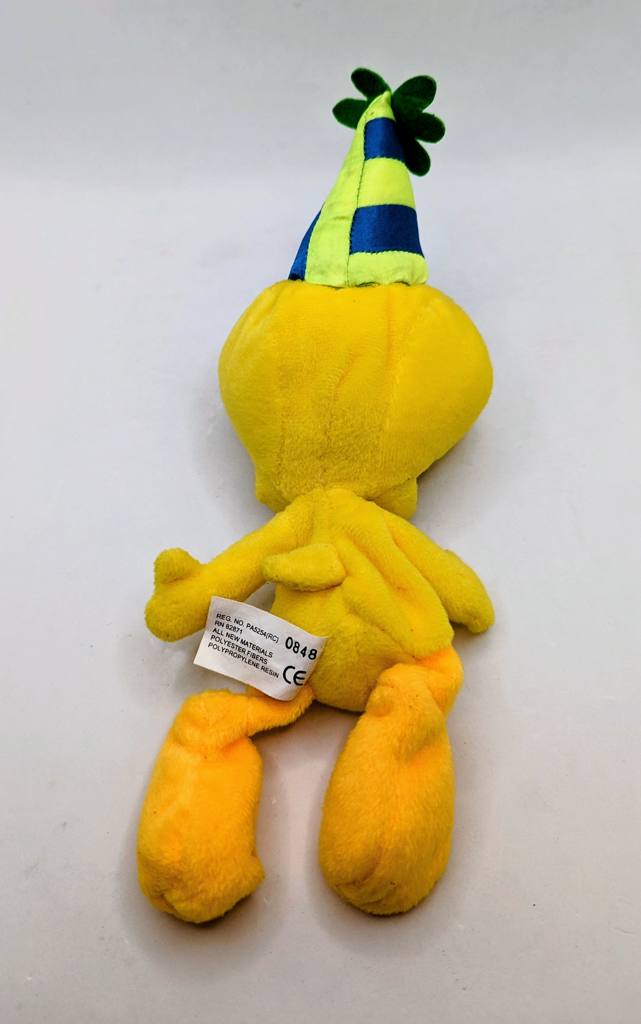 1998 Looney Tunes Tweety Birthday Hat Bean Bag Plush 8" image 2