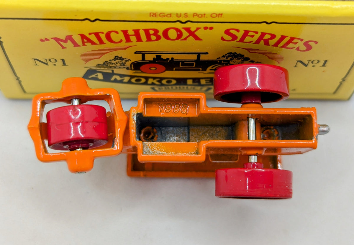 1988 Moko Lesney Matchbox Series No. 1 Steamroller Diecast With Box image 3