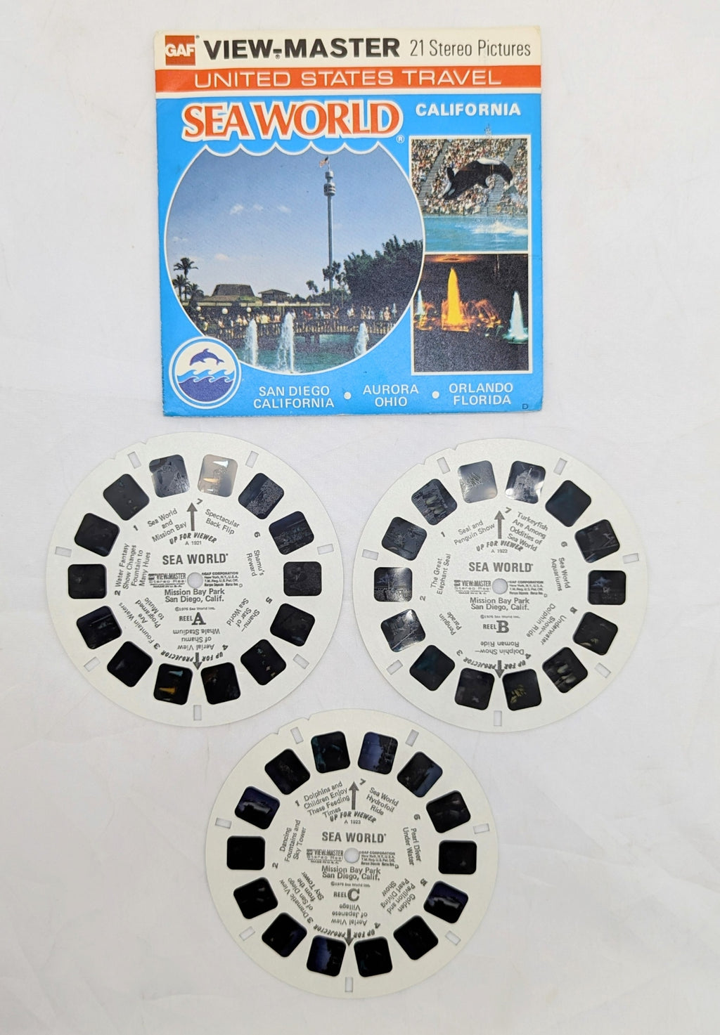 1976 GAF View-Master Sea World California 21 Stereo Pictures 3 Reel Pack image 3
