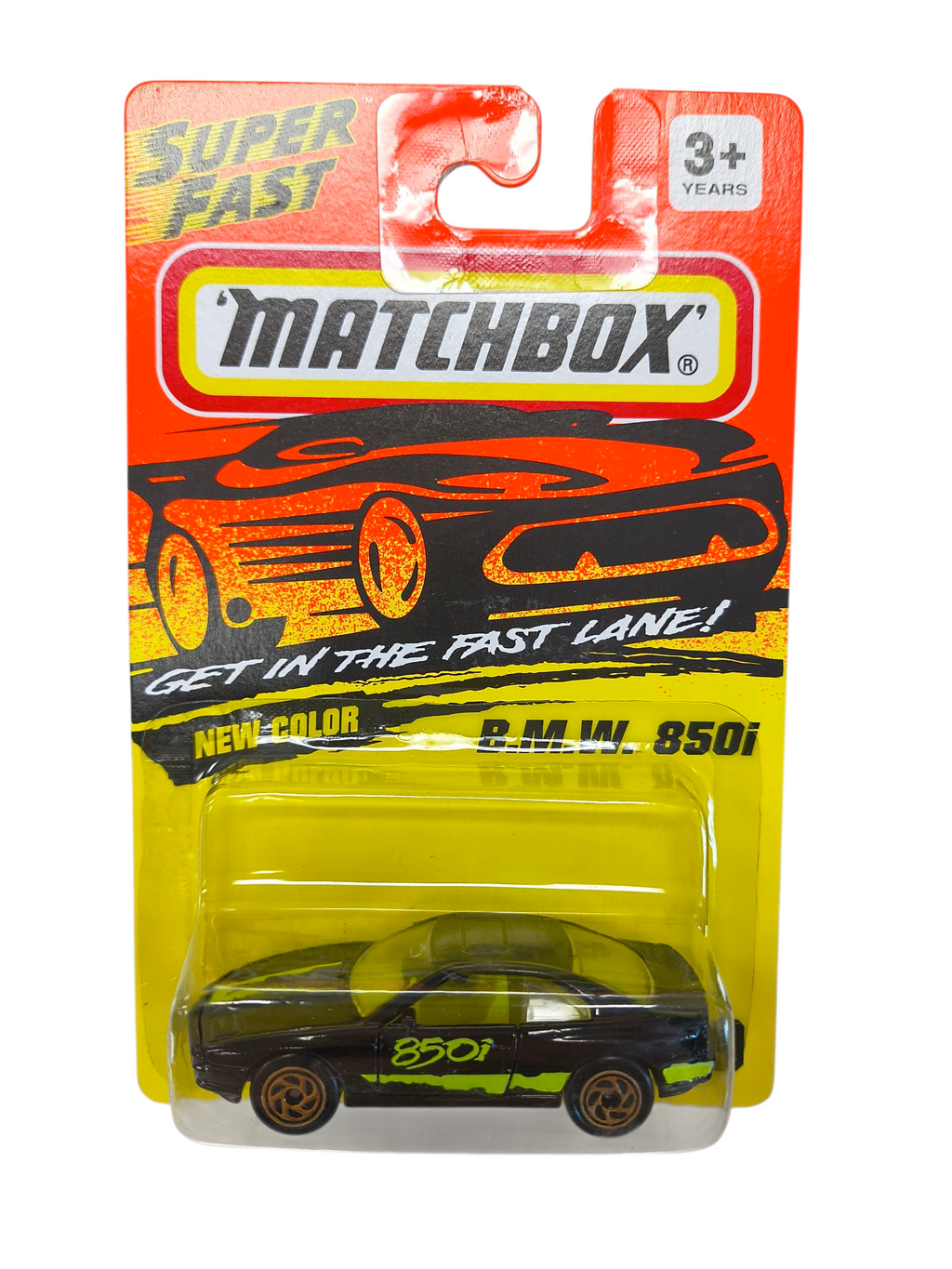 1993 Matchbox Super Fast BMW 850i Black #49 Die Cast