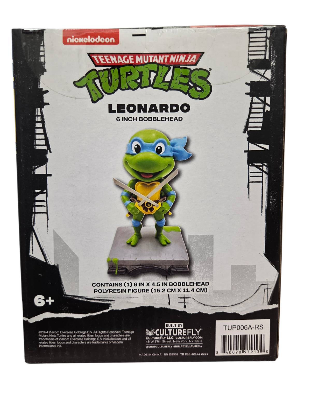 Culturefly TMNT Teenage Mutant Ninja Turtles Leonardo 6 Inch Bobblehead image 2
