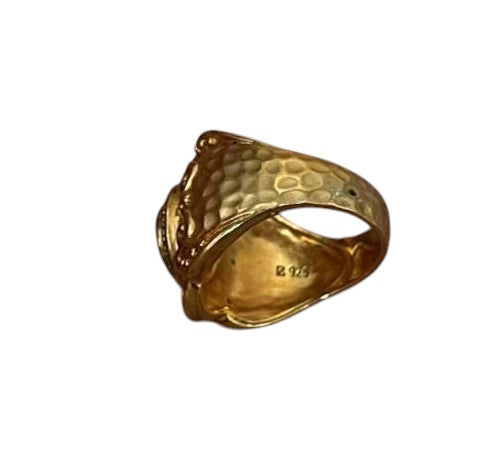 Staur Intricate Gold Plated 925 Silver Amethyst Ring w/ Box image 5