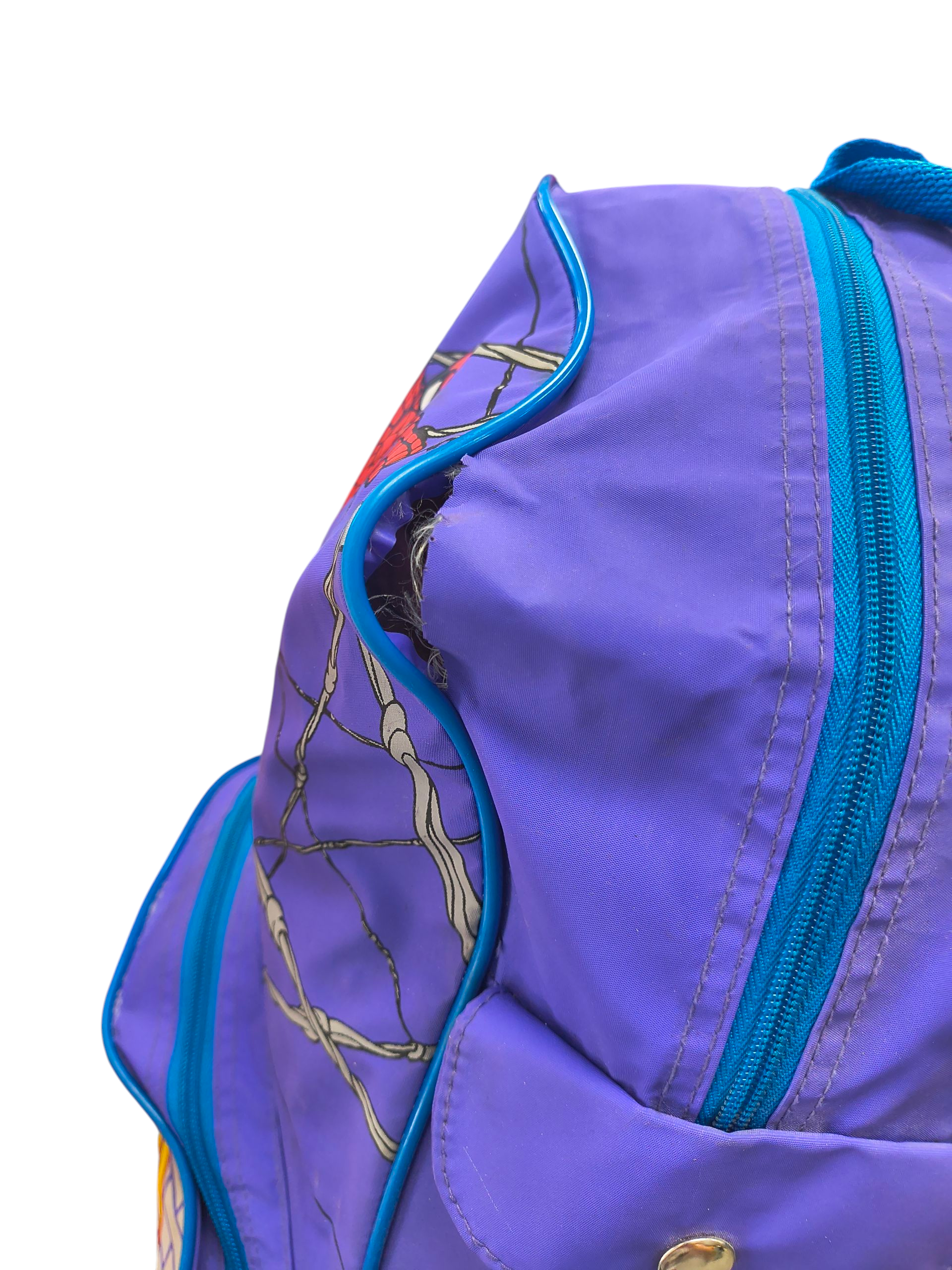 1996 Impact Marvel Comics Spider-Man Animated Series Blue/Purple Kids Backpack image 7