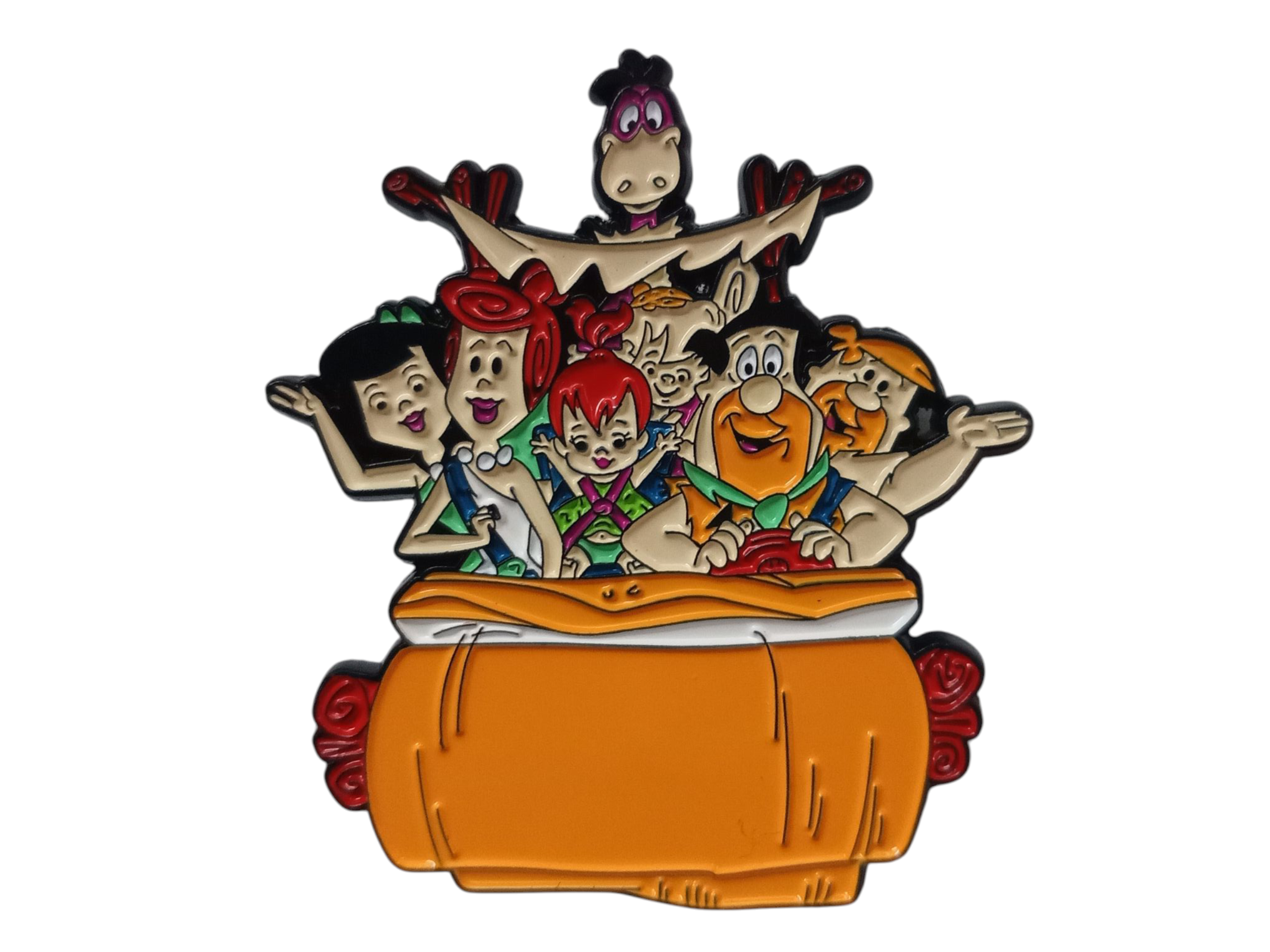 Hanna Barbera The Flintstones Multi Character Group In Car Enamel Pin