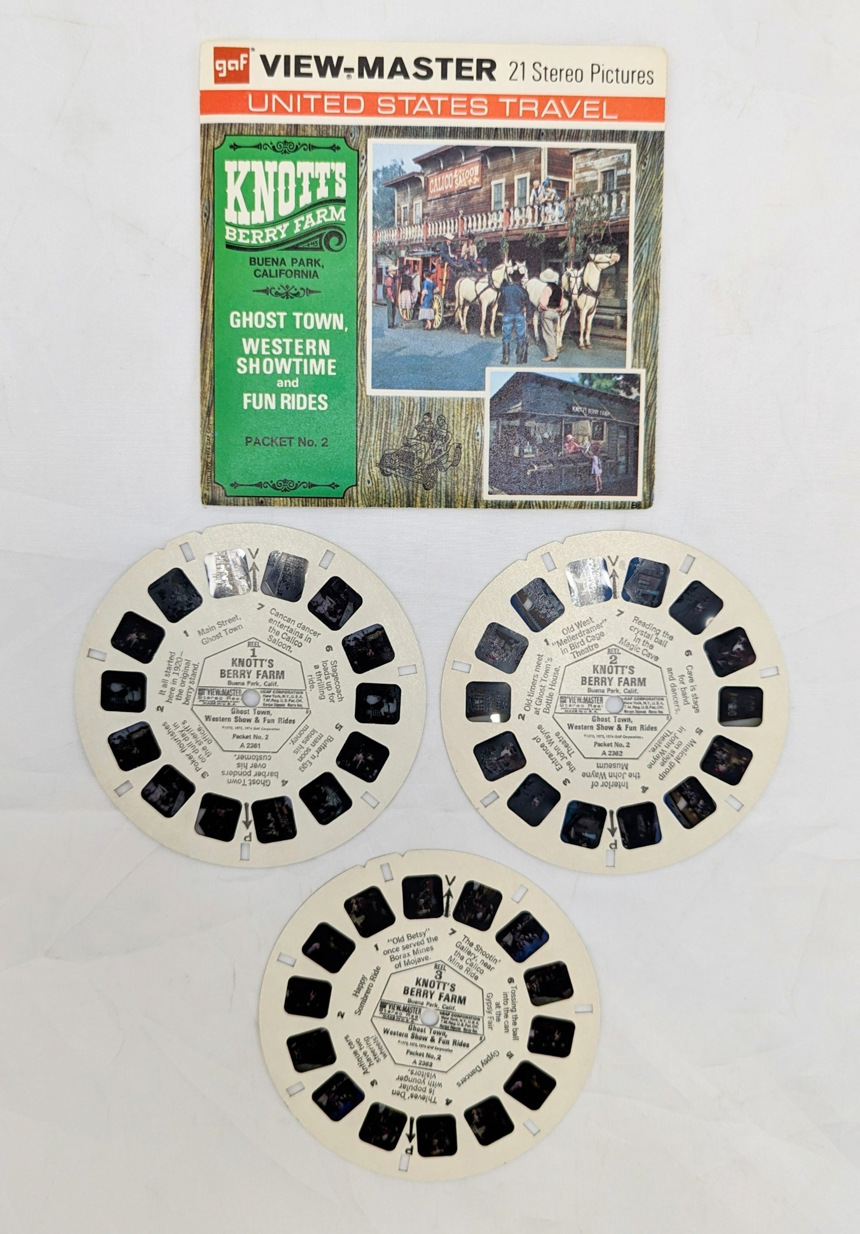 1974 View-Master Knott's Berry Farm Ghost Town Western Showtime & Fun Rides image 4