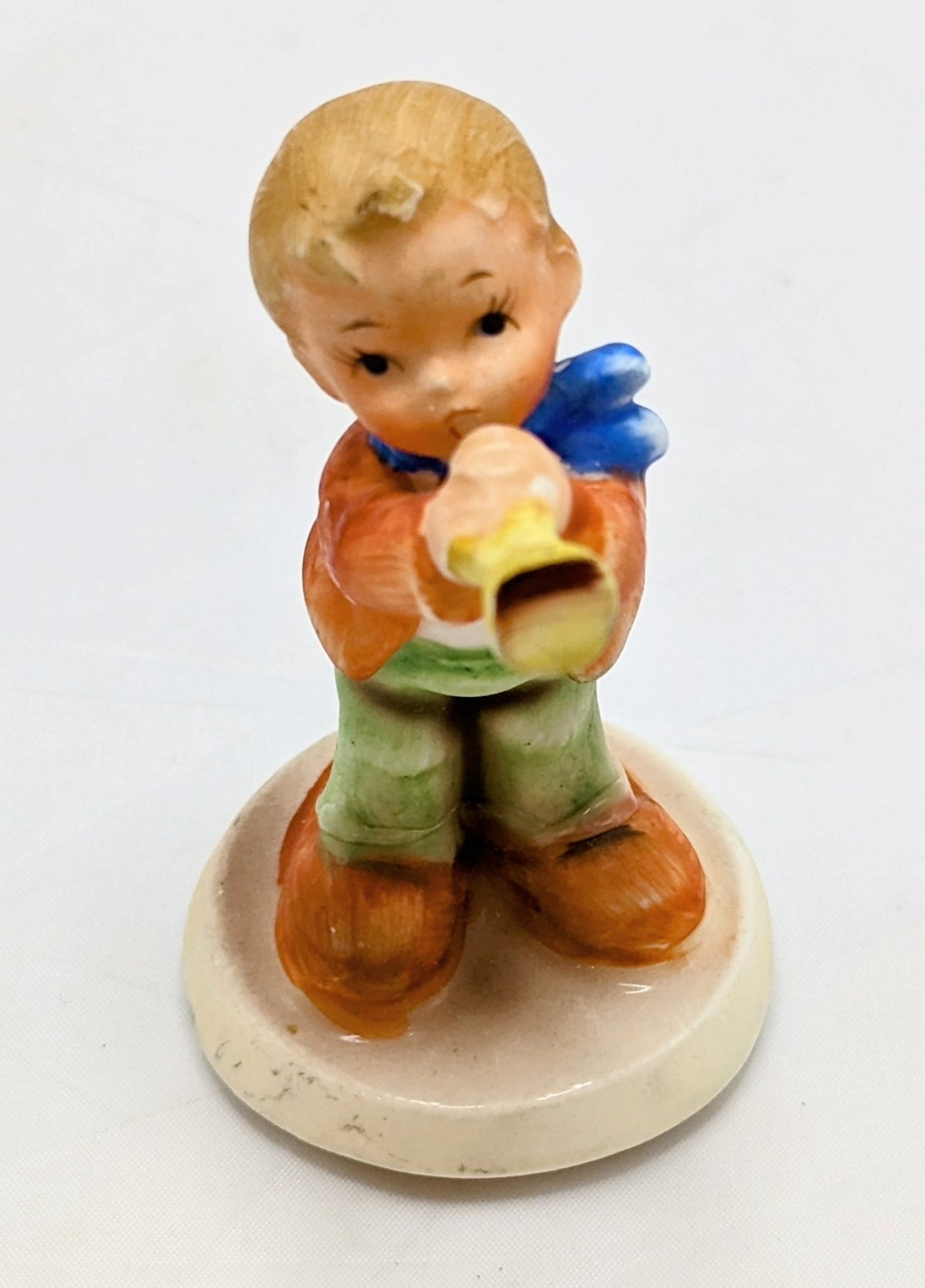 Vintage Nippon Yoko Boeki Ceramic Boy With Horn 3 Inch Figurine