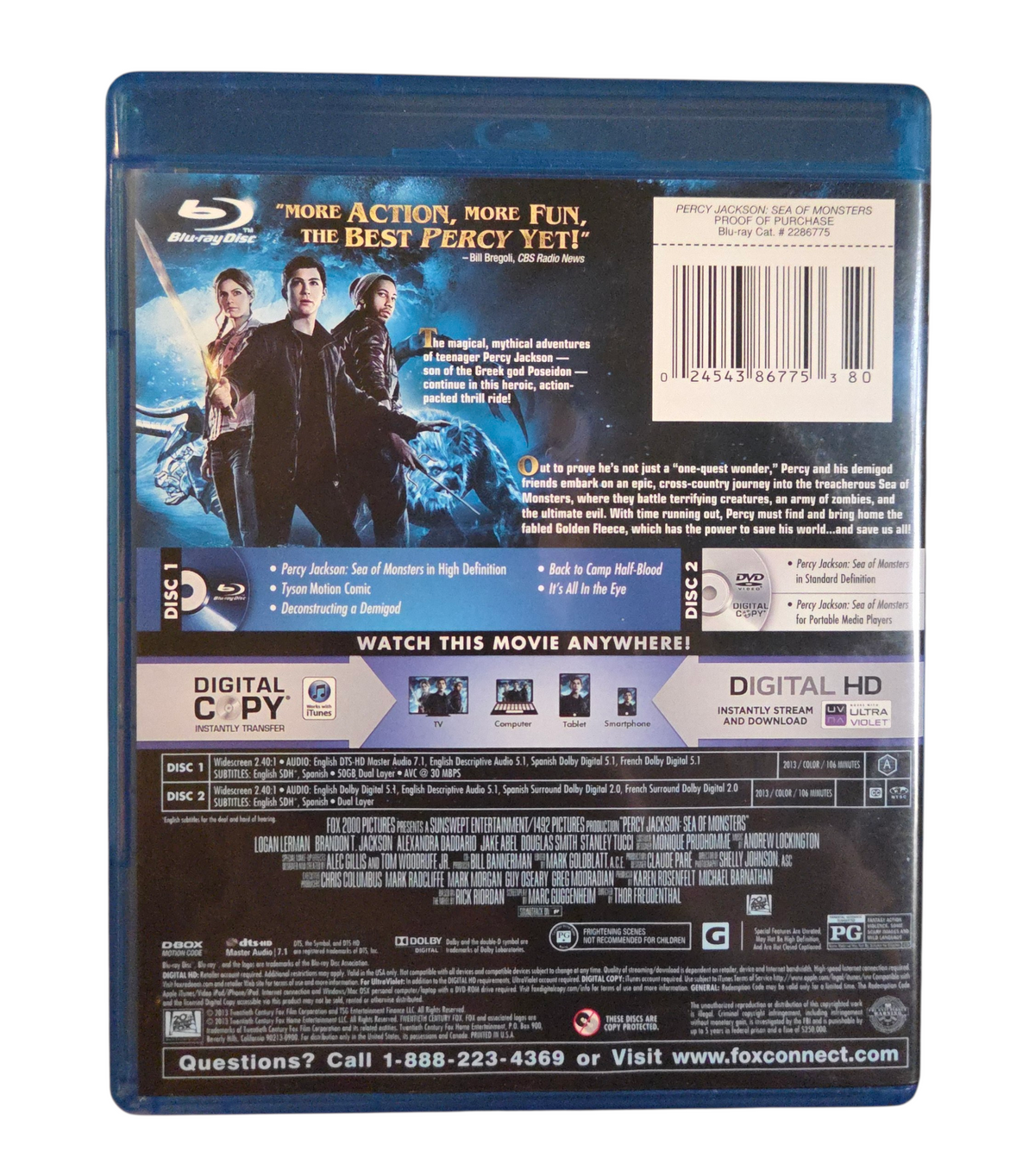 2010 20th Century Fox Percy Jackson & the Olympians: The Lightning Thief Blu-ray image 3