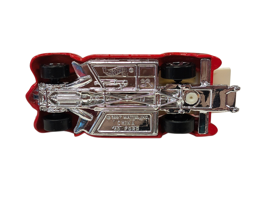 1997 Mattel Hot Wheels '40 Ford Pizza on Wheels Red Die-Cast Truck image 2