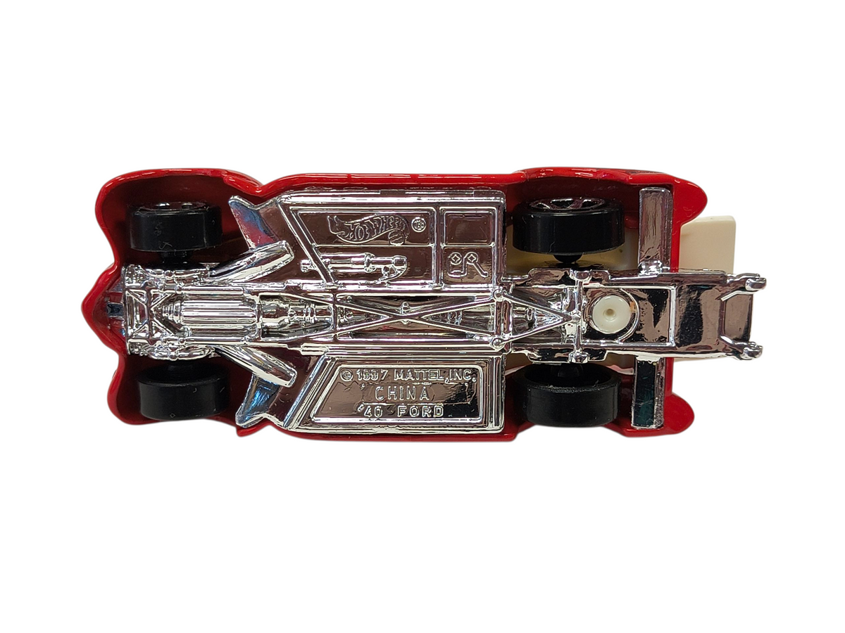 1997 Mattel Hot Wheels '40 Ford Pizza on Wheels Red Die-Cast Truck image 2